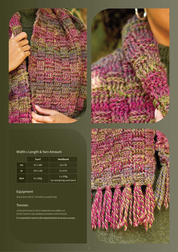 Astra Crochet Scarf & Headband by Cassie Ward in Retreat Twist Chunky