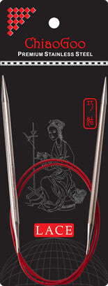 ChiaoGoo 24 in RED Lace Circular Needles Stainless Steel