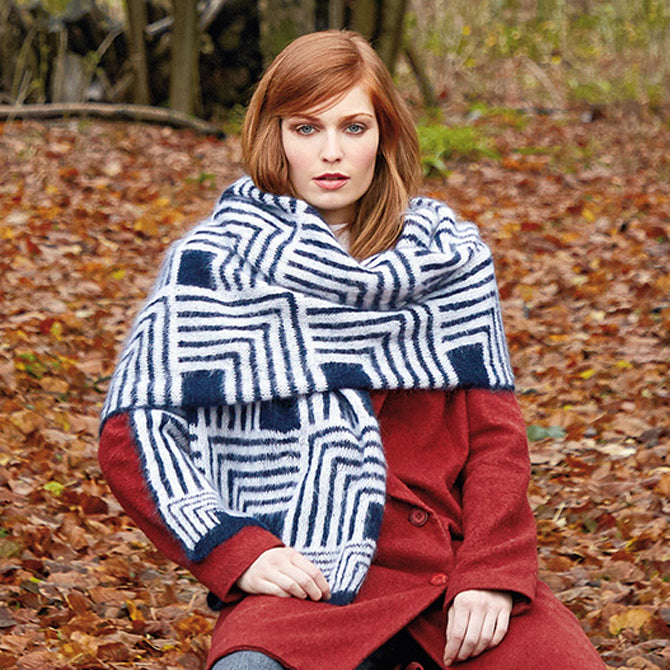 Rowan Contrast Squares Wrap Knitting Pattern