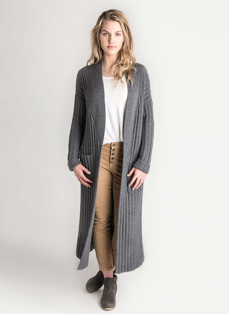 Blue Sky Fibers Dover Duster Cardigan Knitting Pattern