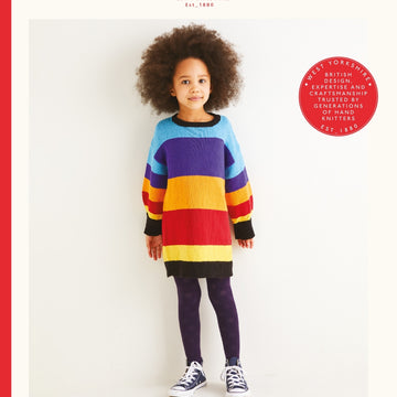 Sirdar Kids Striped Colourblock Dress Knitting Pattern