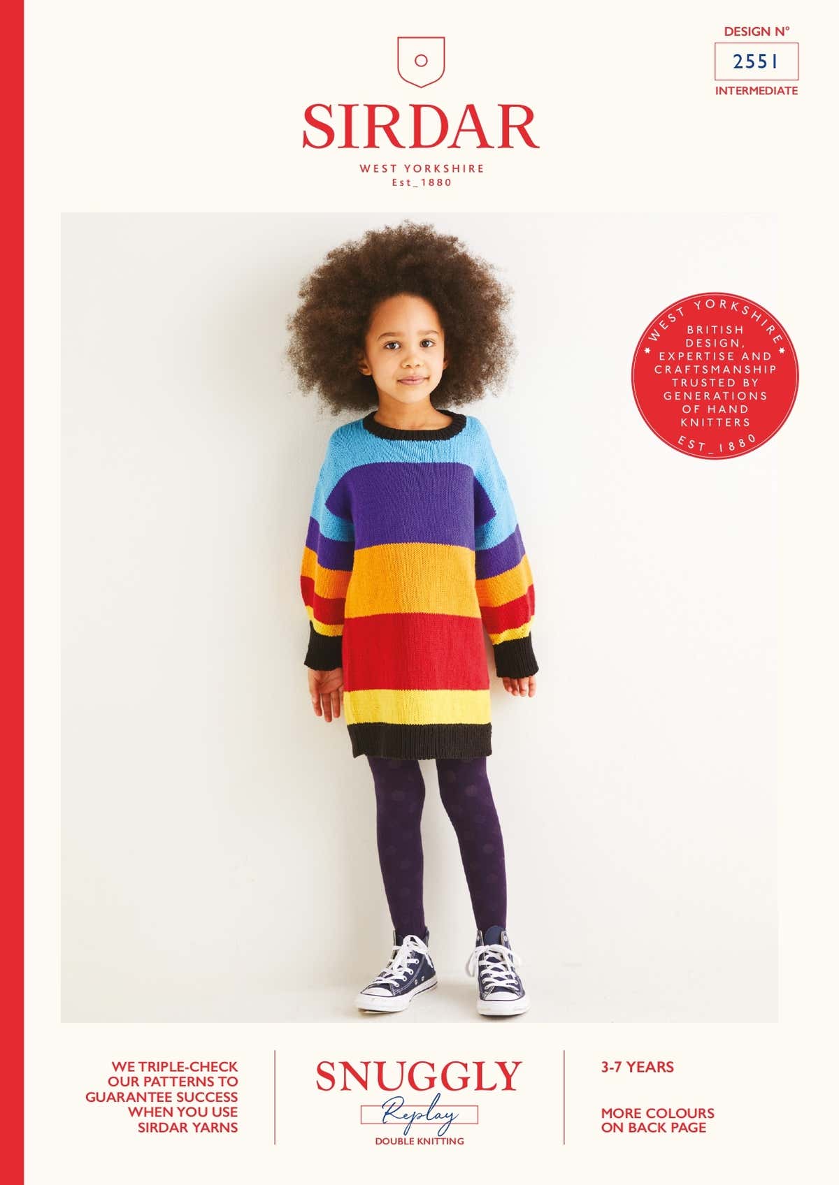 Sirdar Kids Striped Colourblock Dress Knitting Pattern