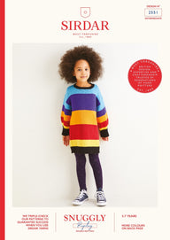 Sirdar Kids Striped Colourblock Dress Knitting Pattern