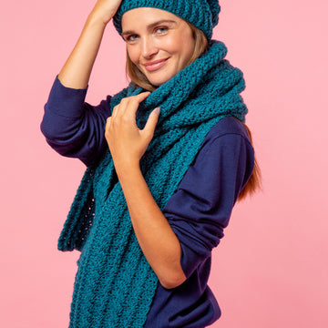 Paintbox Yarns Cinnamon Swirl Hat and Scarf Set Crochet