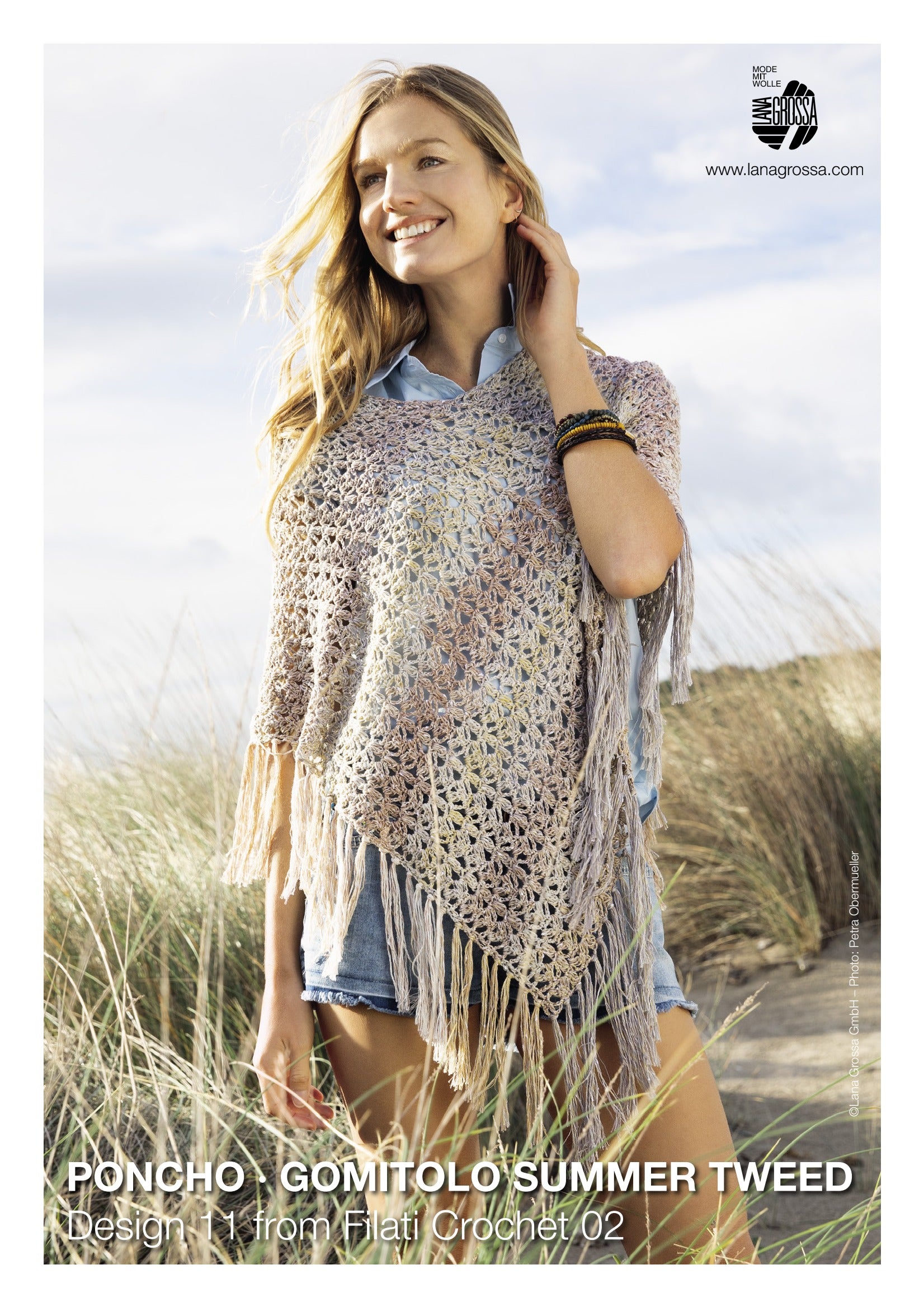 Lana Grossa 11 Poncho Cape Crochet Pattern