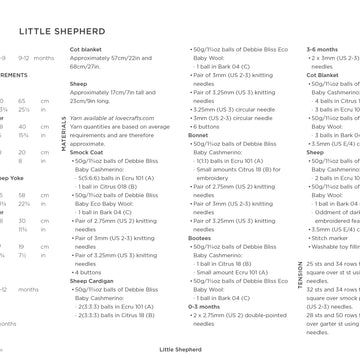 Debbie Bliss Little Shepherd Knitting Pattern