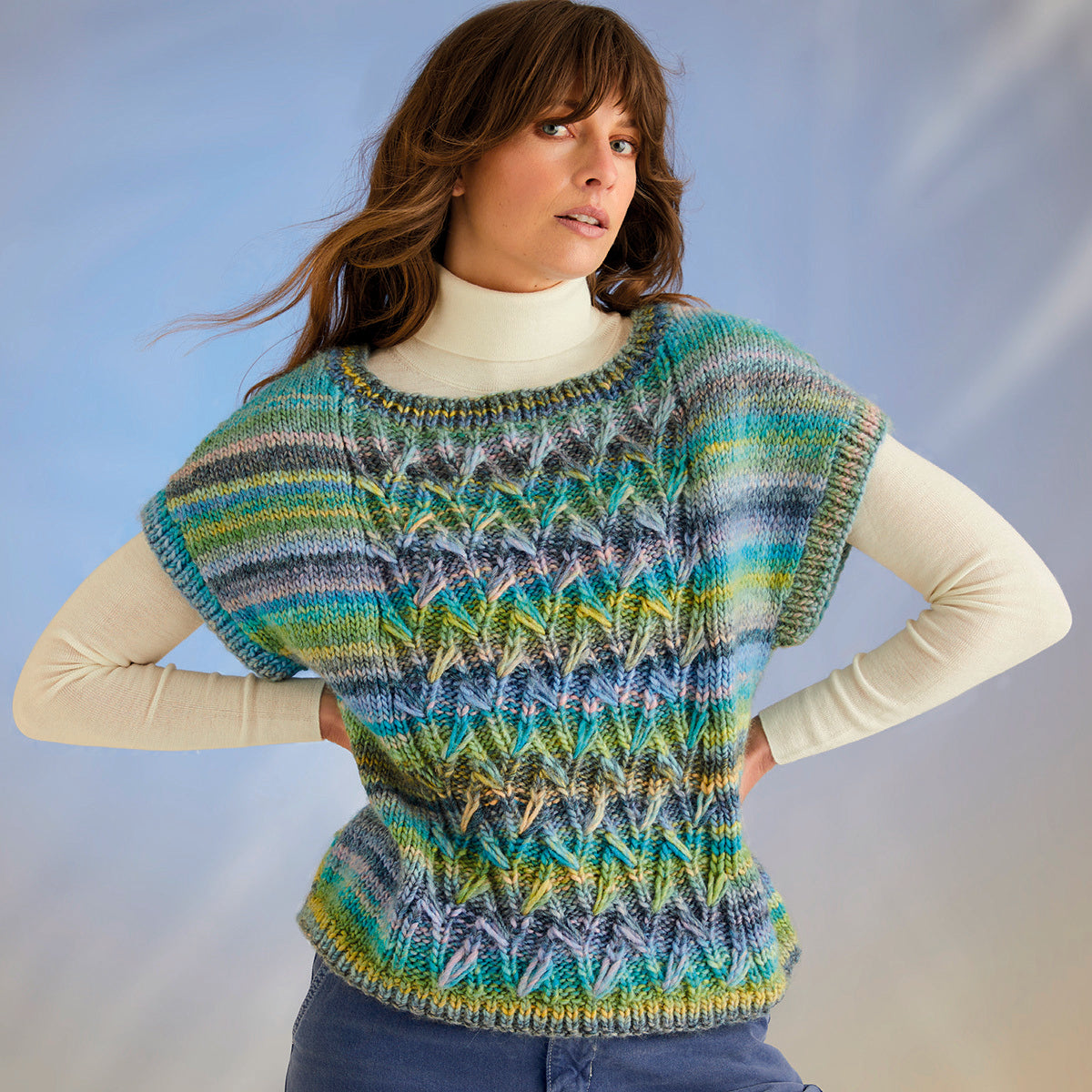 Sirdar Coral Reef Vest Slipover Knitting Pattern