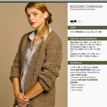 Tahki Yarns Boulder Cardigan Knitting Pattern