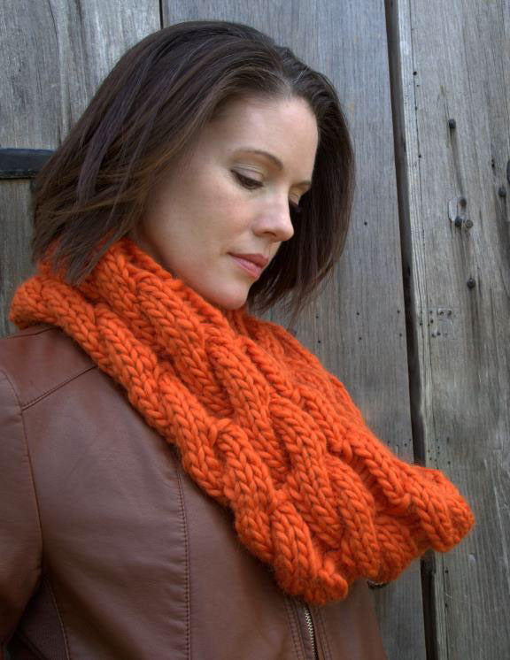 Cable Drop Stitch Cowl Knitting Pattern
