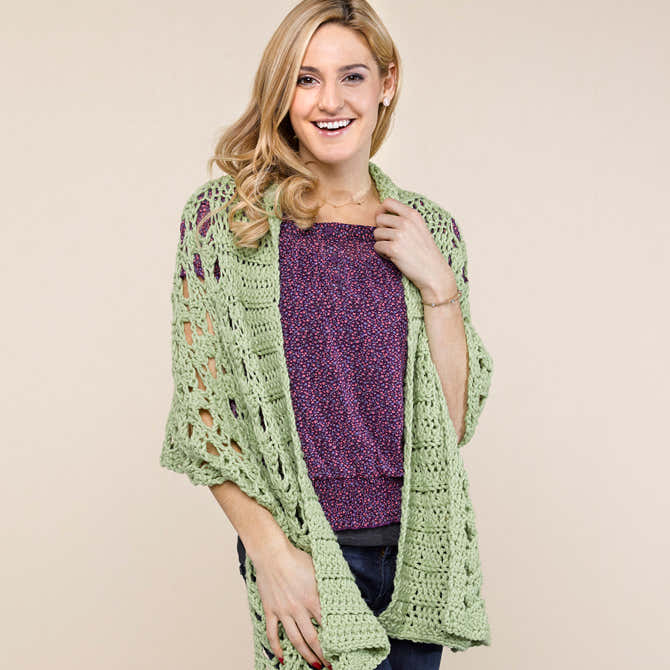 Valley Yarns WEBS Shawl Collar Stole Crochet Pattern