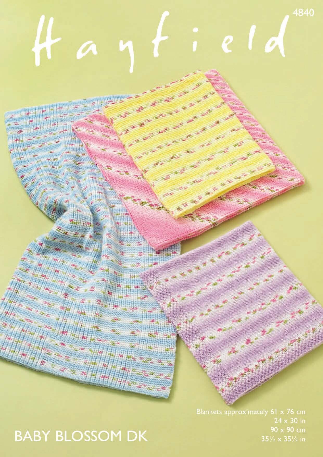 Hayfield 4840 Blankets Knitting Pattern