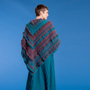 Texture & Tassels Shawl - Free Crochet Pattern for Women in Paintbox Yarns Ombré Aran Wool Touch
