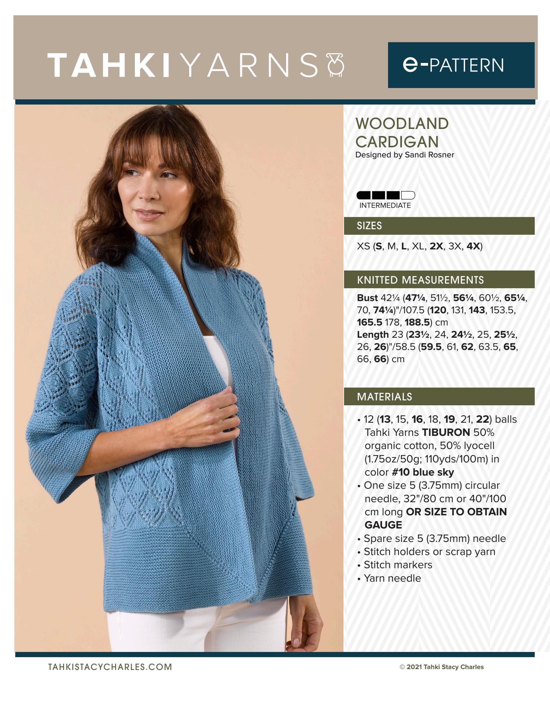Tahki Yarns Woodland Cardigan Knitting Pattern