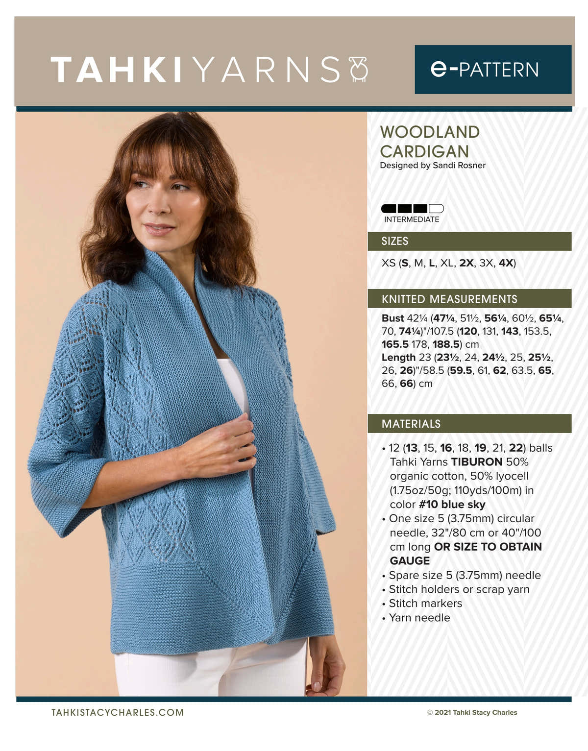 Tahki Yarns Woodland Cardigan Knitting Pattern
