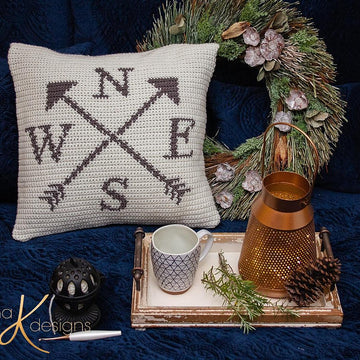 Compass Pillow Cover