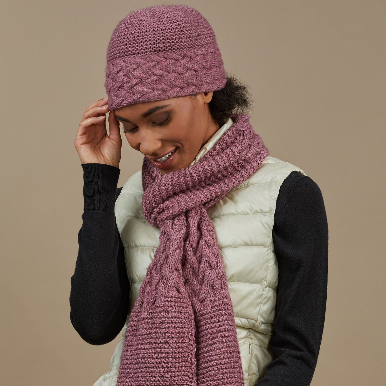 Tahki Yarns Crystal Bay Hat Scarf Knitting Pattern