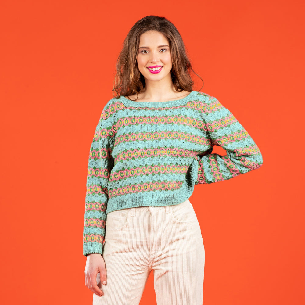 Paintbox Yarns Diamond Fairisle Sweater Knitting Pattern