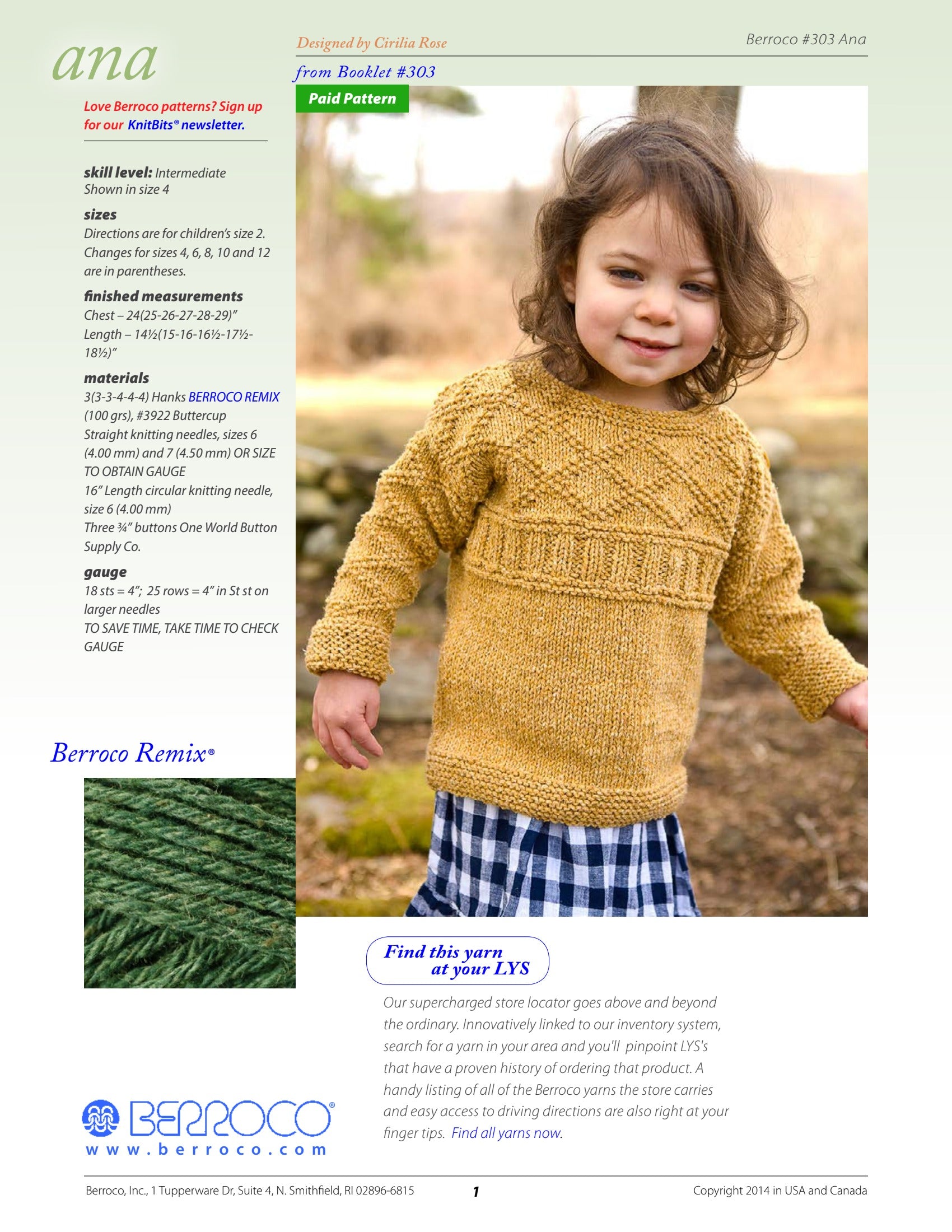 Berroco Ana Jumper Knitting Pattern