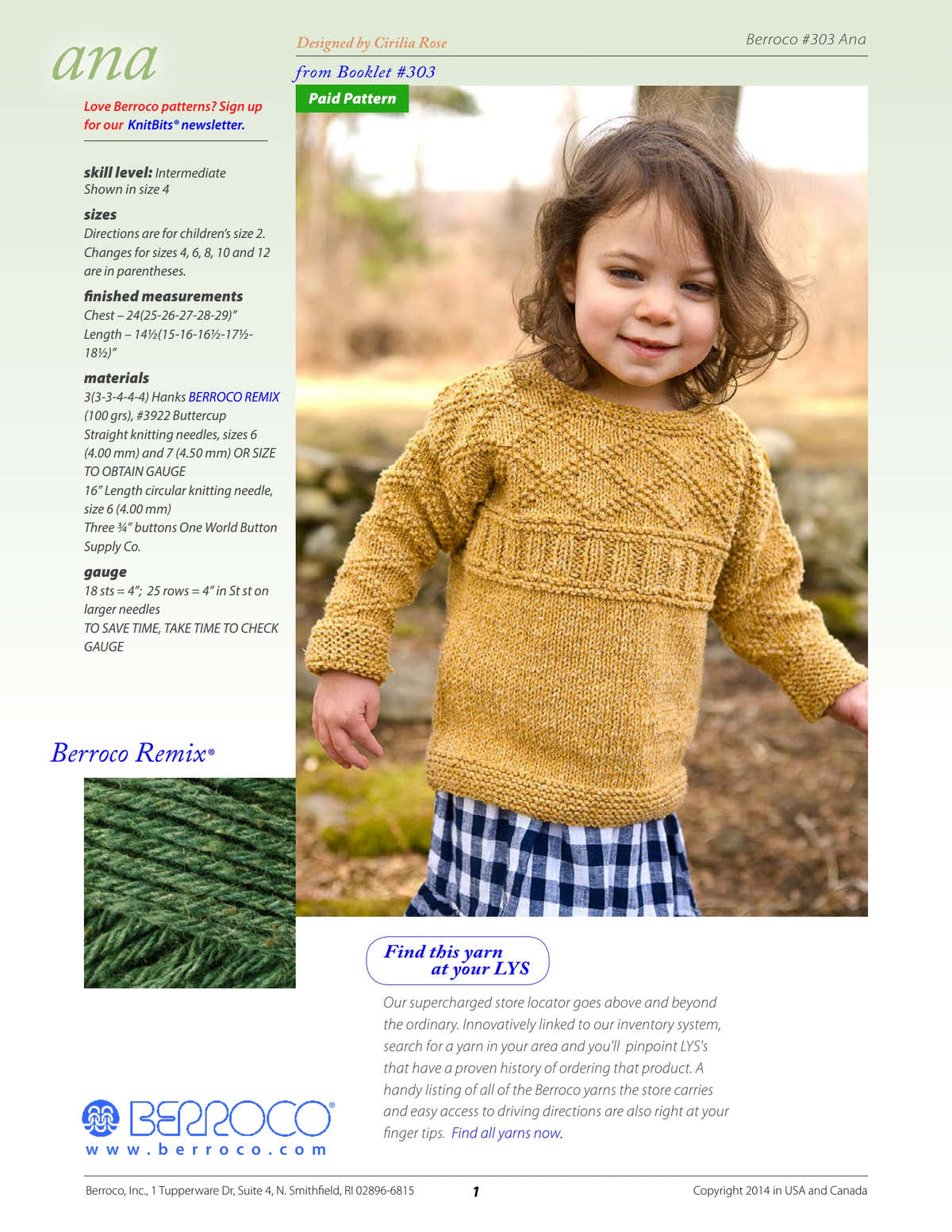 Berroco Ana Jumper Knitting Pattern
