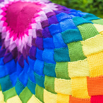 Deramores Entrelac Rainbow Blanket Knitting Pattern