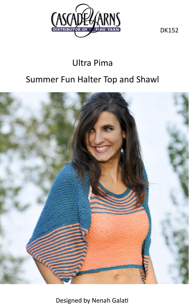 Summer Fun Halter Top and Shawl in Cascade Ultra Pima - DK152 - Free PDF