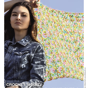 Lana Grossa Crochet Shawl in Meilenweit Merino Hand-Dyed & Silkhair Hand-Dyed