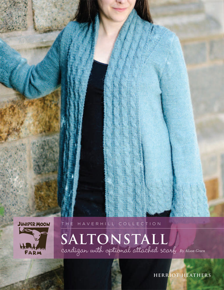 Saltonstall Cardigan with Optional Attached Scarf in Juniper Moon Herriot