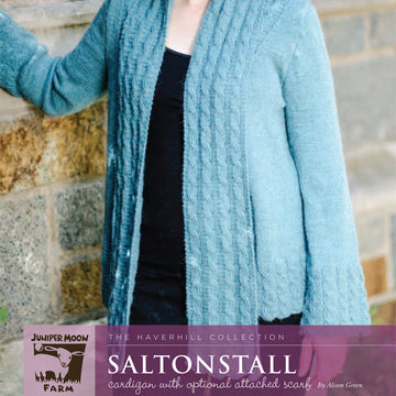 Saltonstall Cardigan with Optional Attached Scarf in Juniper Moon Herriot
