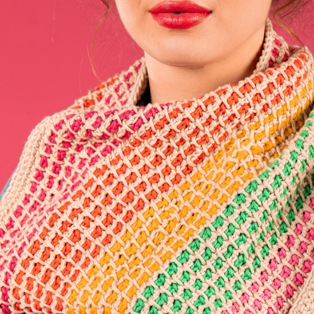 Paintbox Yarns On the Tiles Cowl Crochet Pattern