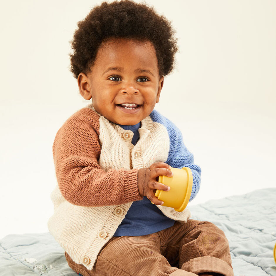 Sirdar Baby Colour Block Cardigan Knitting Pattern