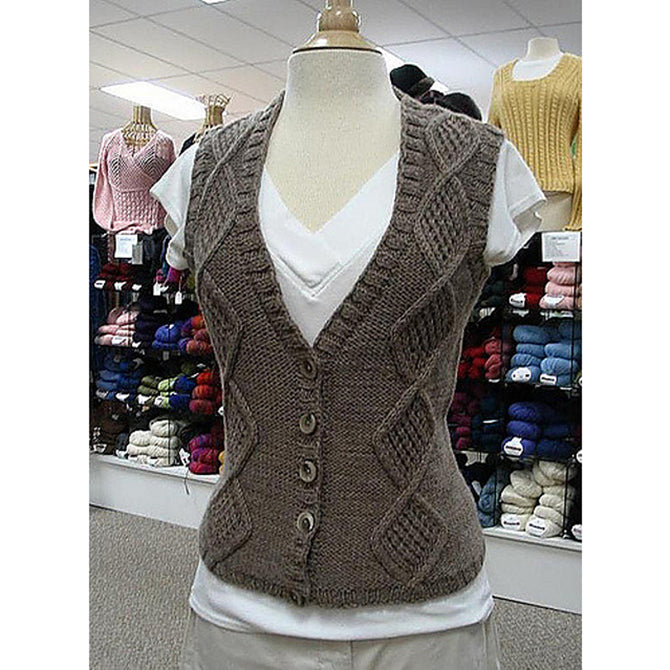 Valley Yarns Greenwood Cabled Vest Knitting Pattern