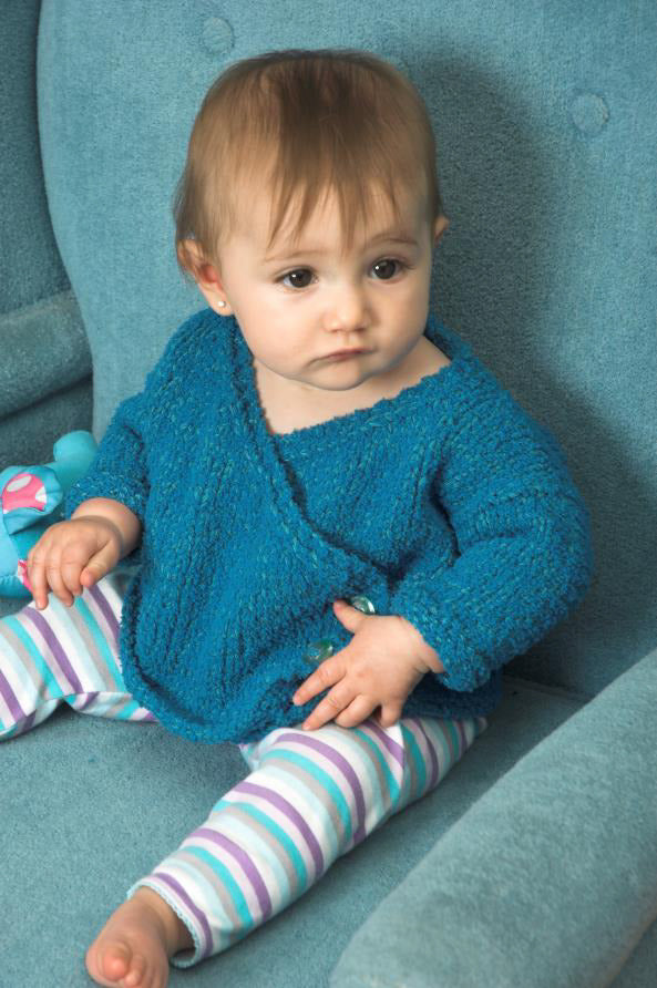 Baby Surplice Cardigan in Plymouth Yarn Daisy - 2637 - PDF