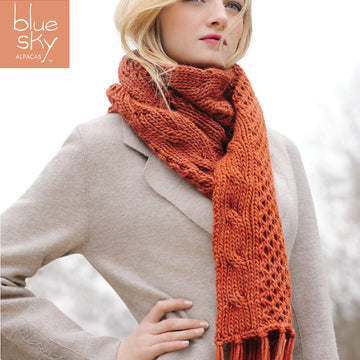 Blue Sky Fibers Peruvian Cabled Scarf Knitting Pattern