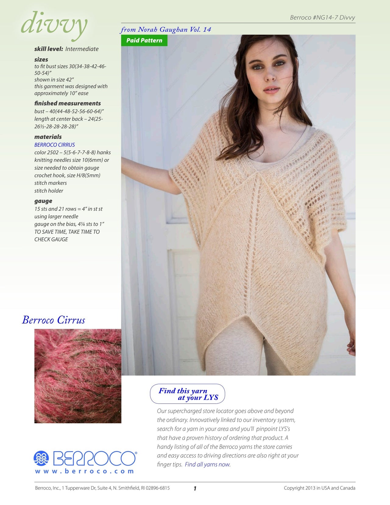 Berroco Divvy - Norah Gaughan Vol 14 PDF