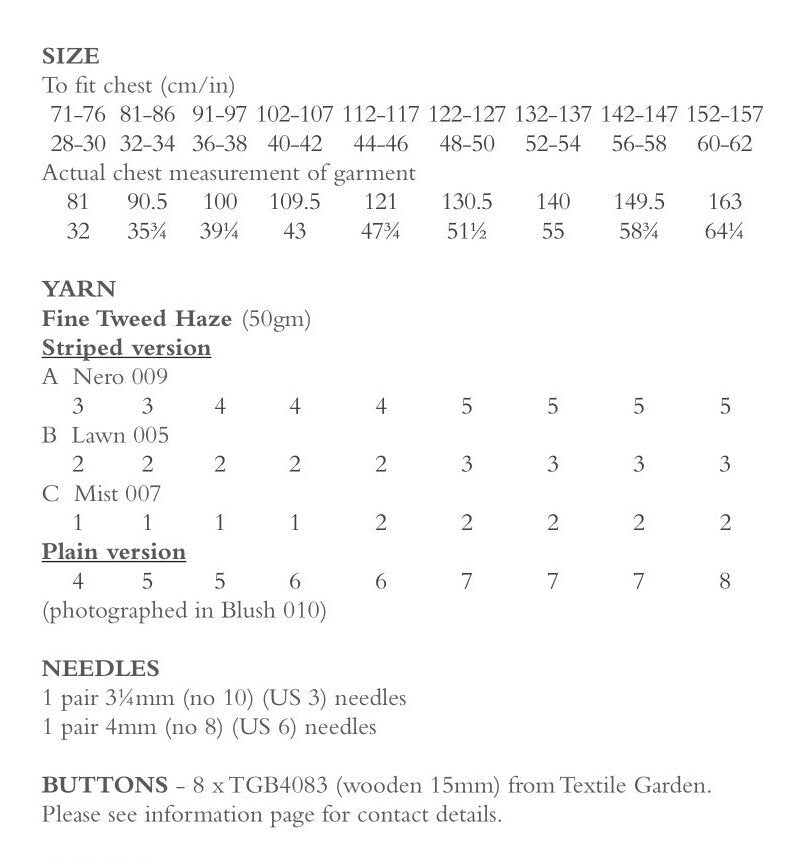 Reed Plain Cardigan Knitting Pattern