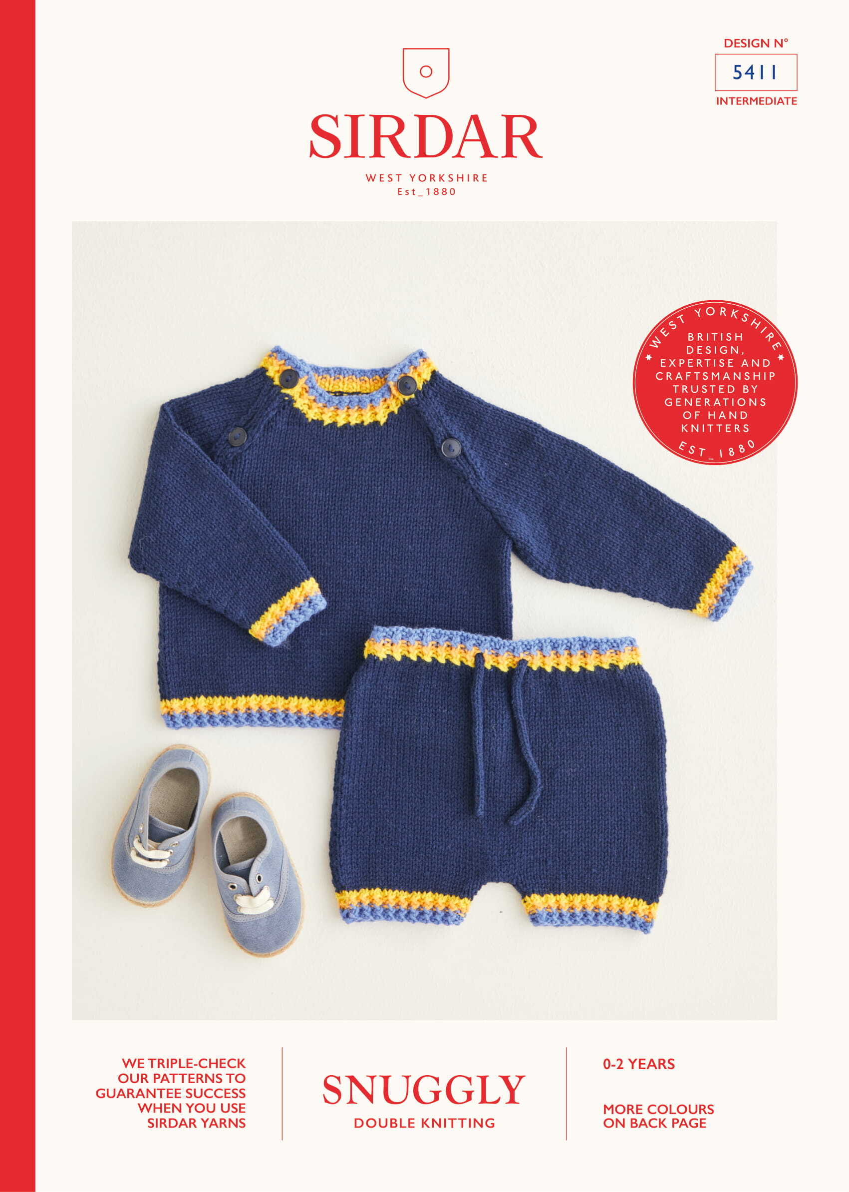 Sirdar Twisted Rib Rainbow Sweater & Shorts Knitting Pattern