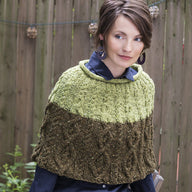 Tahki Yarns Cruiser Cabled Colorblock Capelet Knitting Pattern
