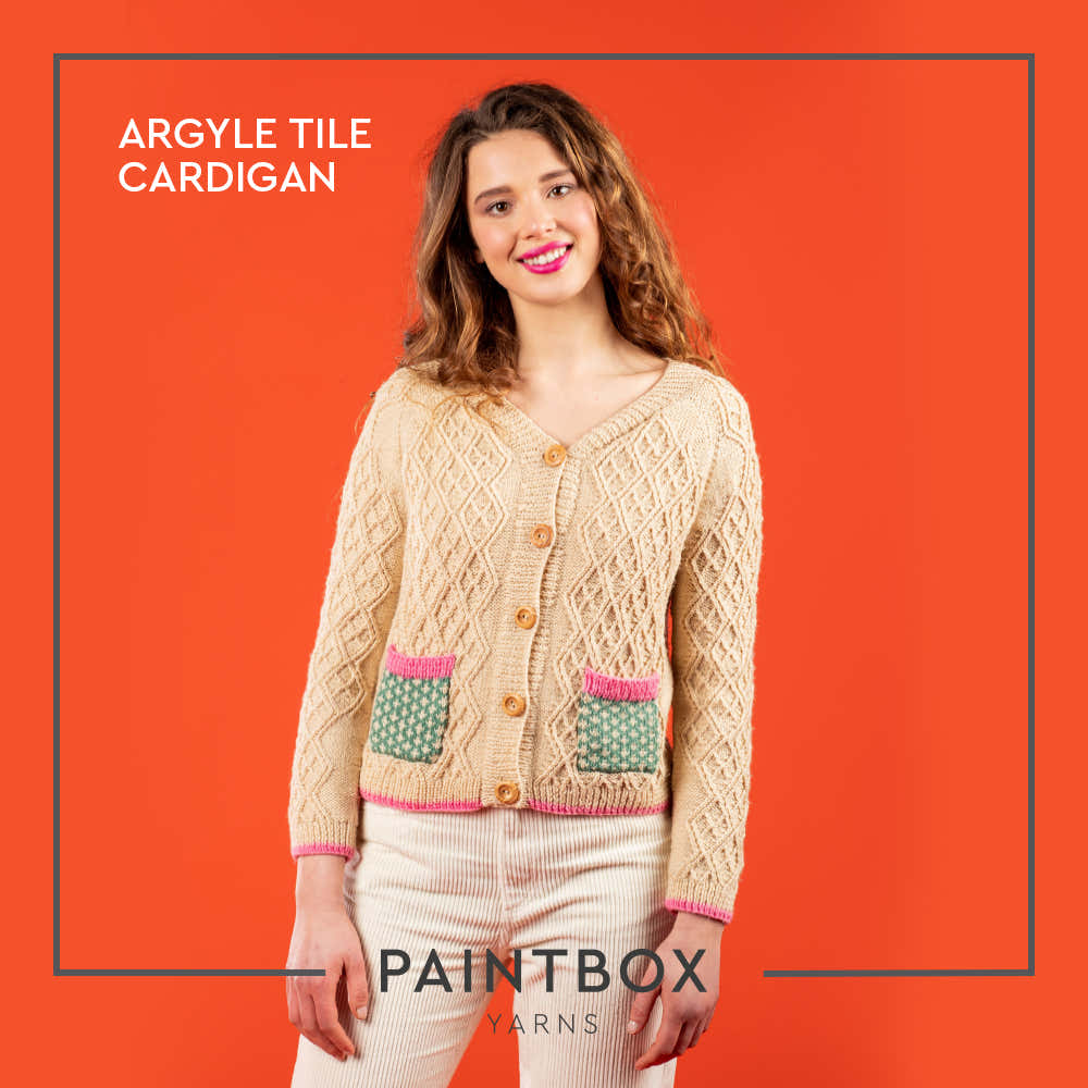 Paintbox Yarns Argyle Tile Cardigan Knitting Pattern