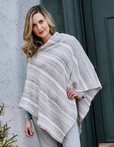 Trendsetter N Cabled Border Poncho Cape Knitting Pattern