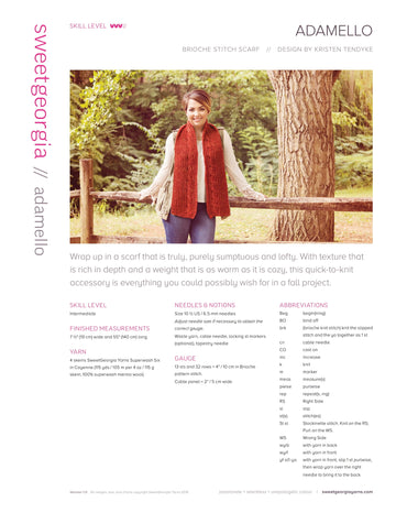 SweetGeorgia Adamello Scarf Knitting Pattern