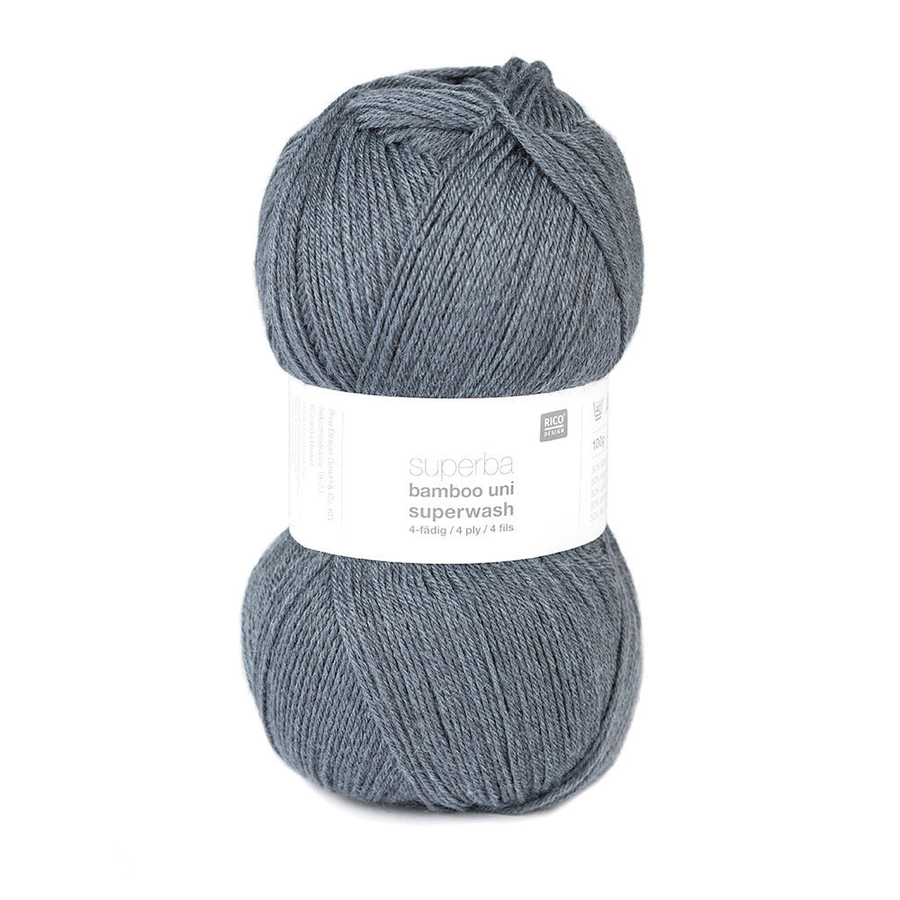 Rico Design Superba Bamboo Uni Superwash Yarn - Wool 4 Ply