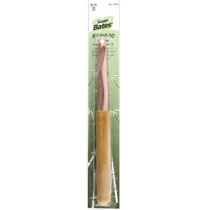 Susan Bates Silvalume Bamboo Handle Crochet Hook 10mm, N-15 - Yarn.com