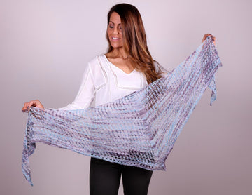 Mesh Shawl in Plymouth Yarn Linaza Hand Dyed - f733 - PDF