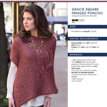 Stacy Charles Fine Yarns Gracie Square Fringed Poncho