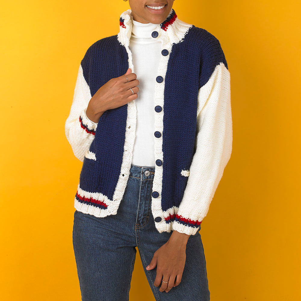 Paintbox Yarns Letterman Lineup Jacket Knitting Pattern