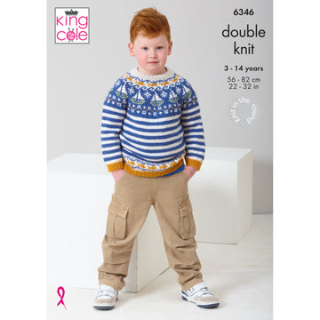 Fairisle Sweaters in King Cole Merino Blend DK - 6346 - Leaflet