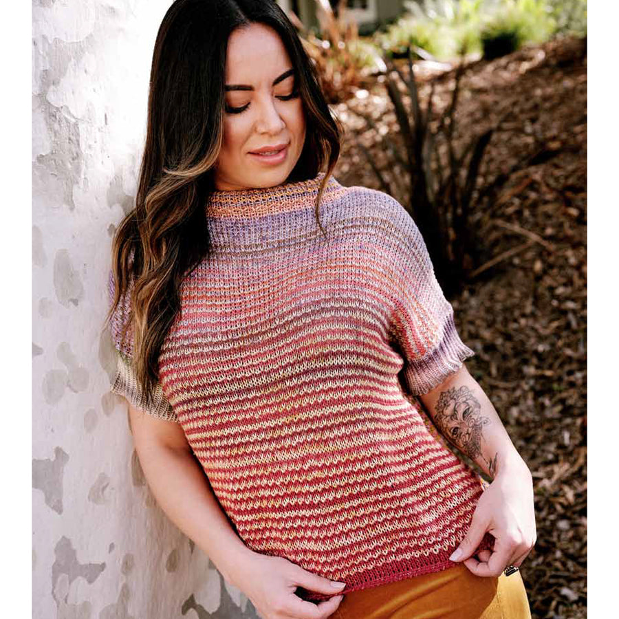 Trendsetter Yarns L Nuance - Slipped Stripe Tall Collar T-Shirt