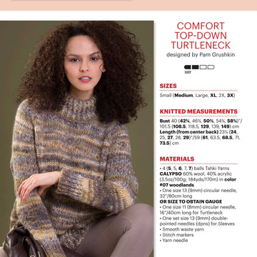 Tahki Yarns Comfort Top-Down Turtleneck PDF