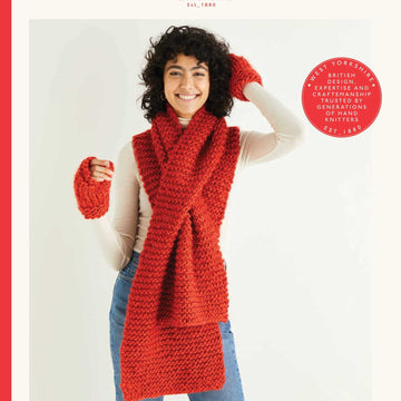 Sirdar Slot-Through Scarf & Mitts Knitting Pattern