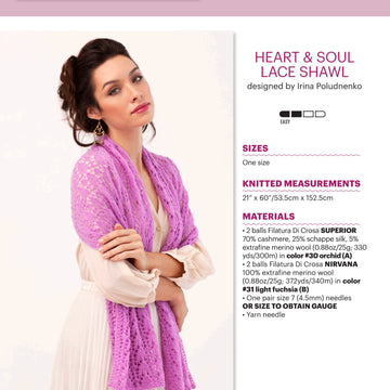 Filatura Di Crosa Heart & Soul Lace Shawl Knitting Pattern
